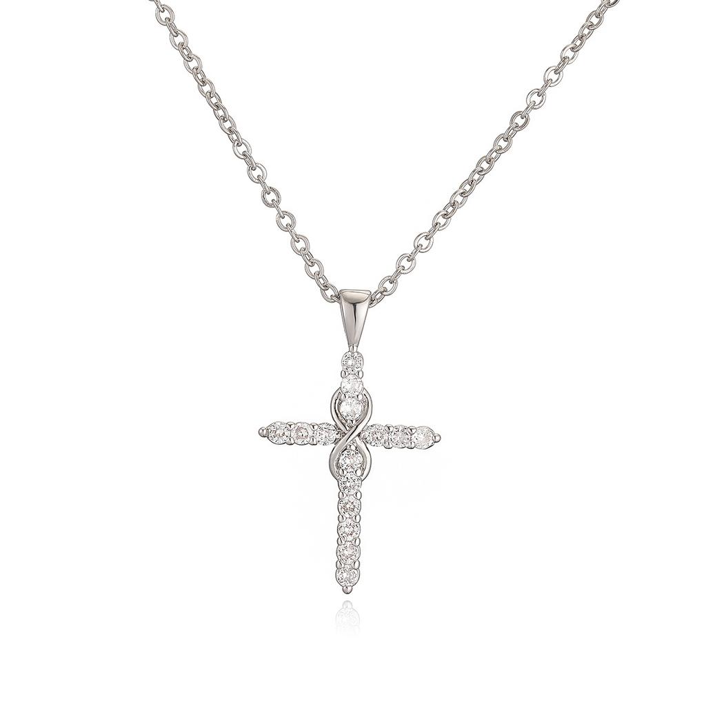 NEWBUY Gold Color Jesus Cross Pendant Stainless Steel Chain Necklace For Women Men Classic Design Christain Jewelry Gift