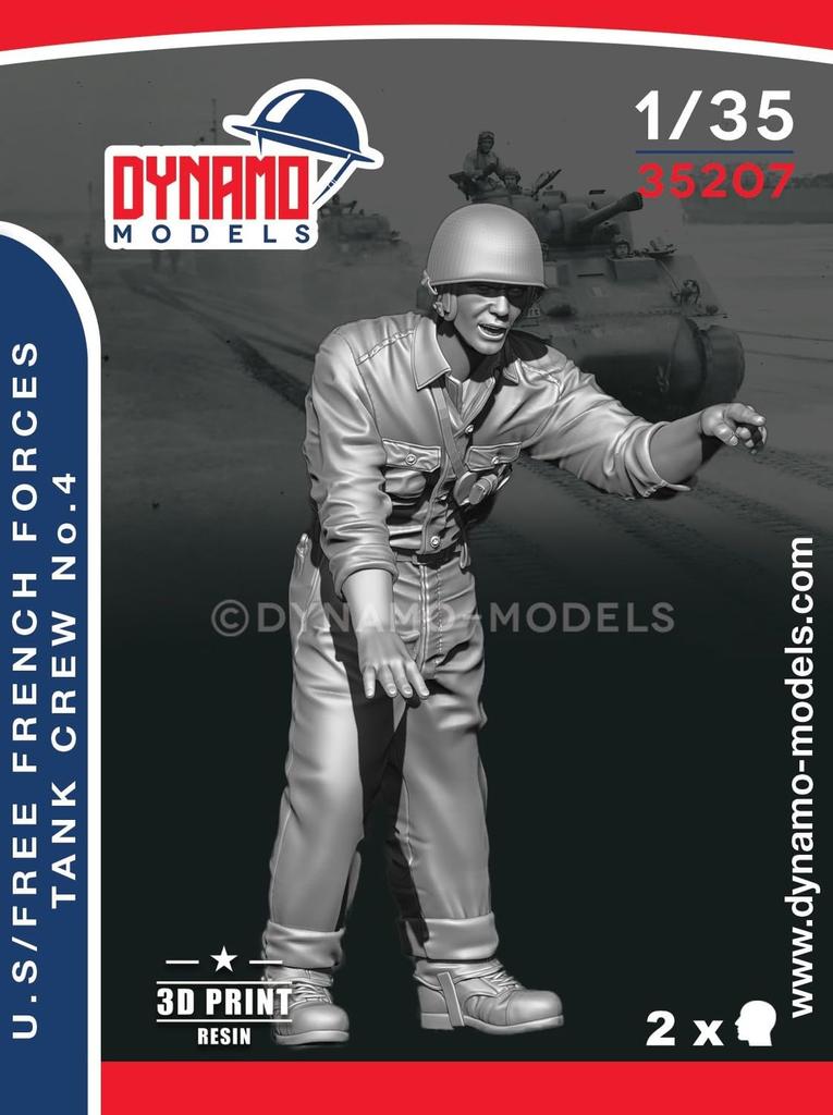 Dynamo Models WW2 US Französische Armee Panzerbesatzung 4 Resin-Bausatz DYN35207 1/35 Armee/Frei (Zahlen)