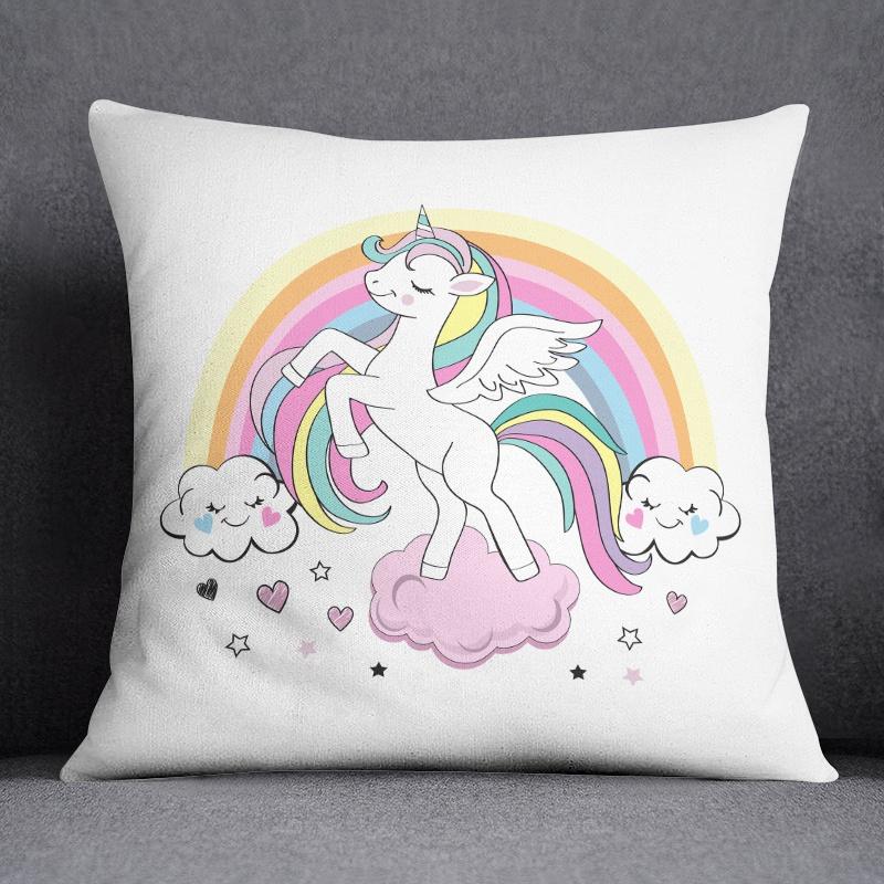 Cartoon Pink Unicorn Collection Pillow Gift Home Office Decor Pillow Bedroom Sofa Car Cushion Cover Pillowcase