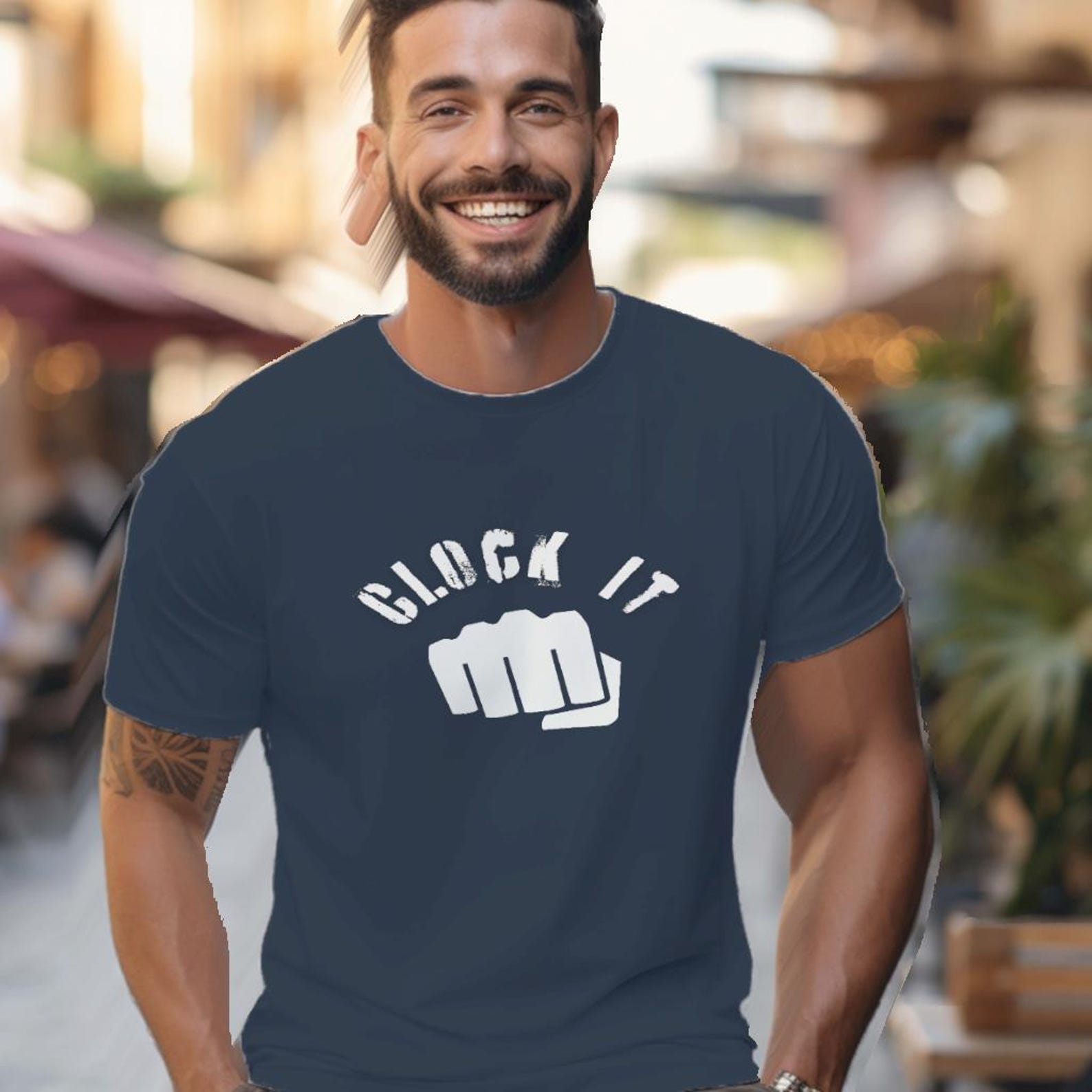 Motivational Graphic T Shirt | Clock It Hustle Tee, Unisex Fitness Motivation Shirt 2XL