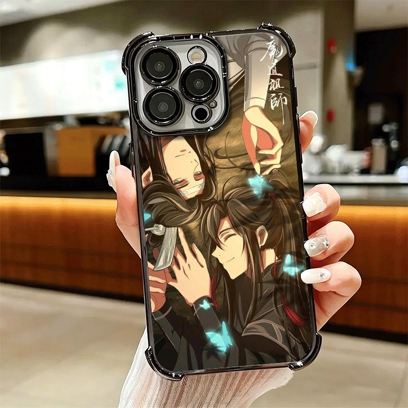 Mo Dao Zu Shi Anime Plating Phone Case For Iphone 16 17 Pro Max Air 16E 14 15 Plus 12 13 Mini Anti-Fall Airabag Cover