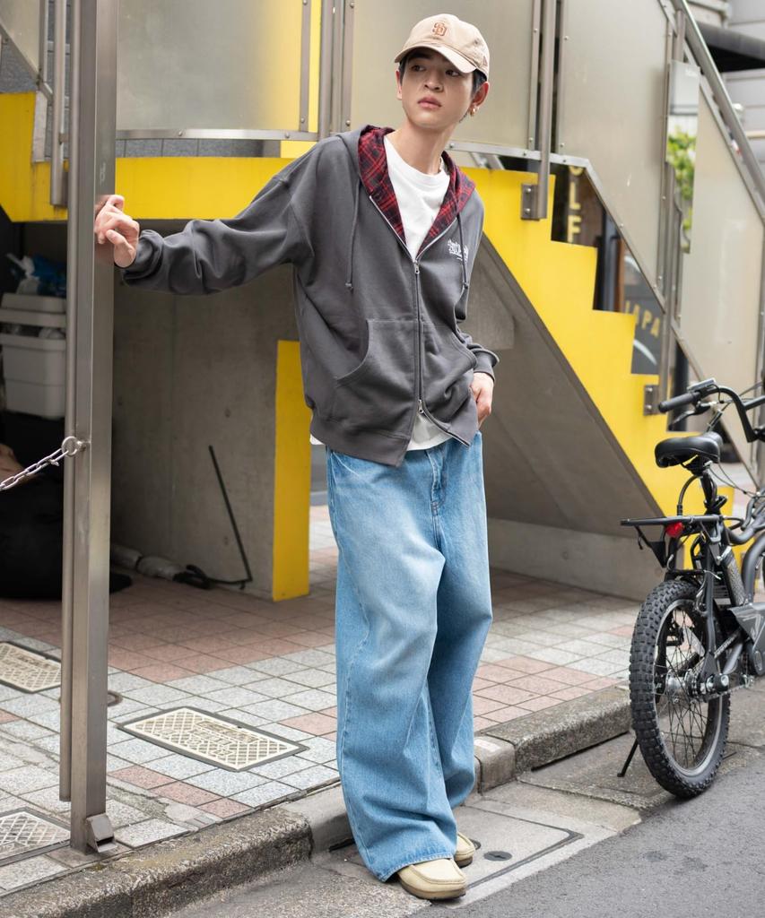 WEGO Check Zip Size Sumikuro Men's Hoodie, M,