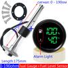0-190Ohm Fuel Level Gauge+Water Temperature Meter with Alarm Digital 52MM Dual Gauge Oil Tank Float Sensor 100~600MM Car Custom
