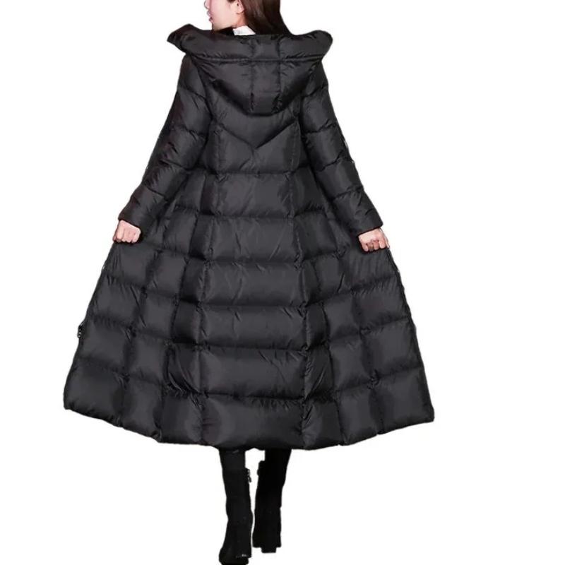 

2023 женские зимние холодные пальто, длинные парки, теплая пуховая базовая куртка, модная верхняя одежда с хлопковой подкладкой, женское ветрозащитное пальто с капюшоном XXL чёрный
