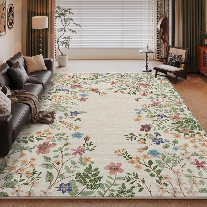 European Retro Style Large Area Carpet Living Room Sofa Bedroom Rug Bedside Blanket Anti Slip Dirt Resistant Blanket Beautiful