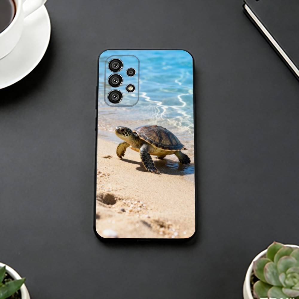 Urocze Małe Żółwiki Etui na Telefon Dla Samsung S25,S24,S21,S22,S23,S30,Ultra,S20,Plus,Fe,Miękki Silikon Czarna Pokrywa
