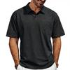 Men's Short Sleeve Polo Shirt with Pocket Classic Fit Soft Cotton Fabric Casual Collar Top