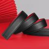 Mei Mary [first layer cowhide] men's stylish belt, festive black and red single belt, waist belt, belt without buckle