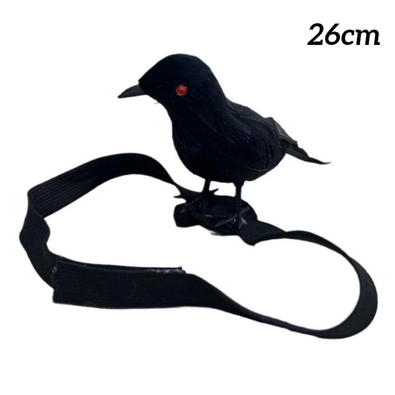 Halloween Simulation Crow Shoulder Crow with Elastic Band Dance Cosplay Costume Accessories Crow Props Holiday Ornaments