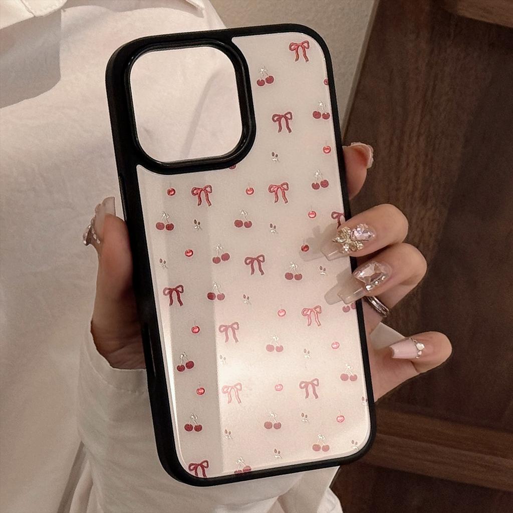 Gilded Ins Cherry Iphone16 Apple 15promax Phone Case 13/14 Glass 12 Suitable 16 High End Hard