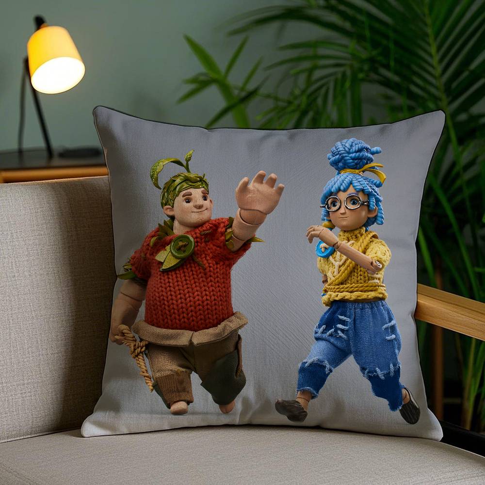 Kissenbezug Spiel It T-Takes Two Sofa Kurzer Plüsch Doppelseitiger HD-Druck Zimmer Home Office Geschenk Kissenhülle