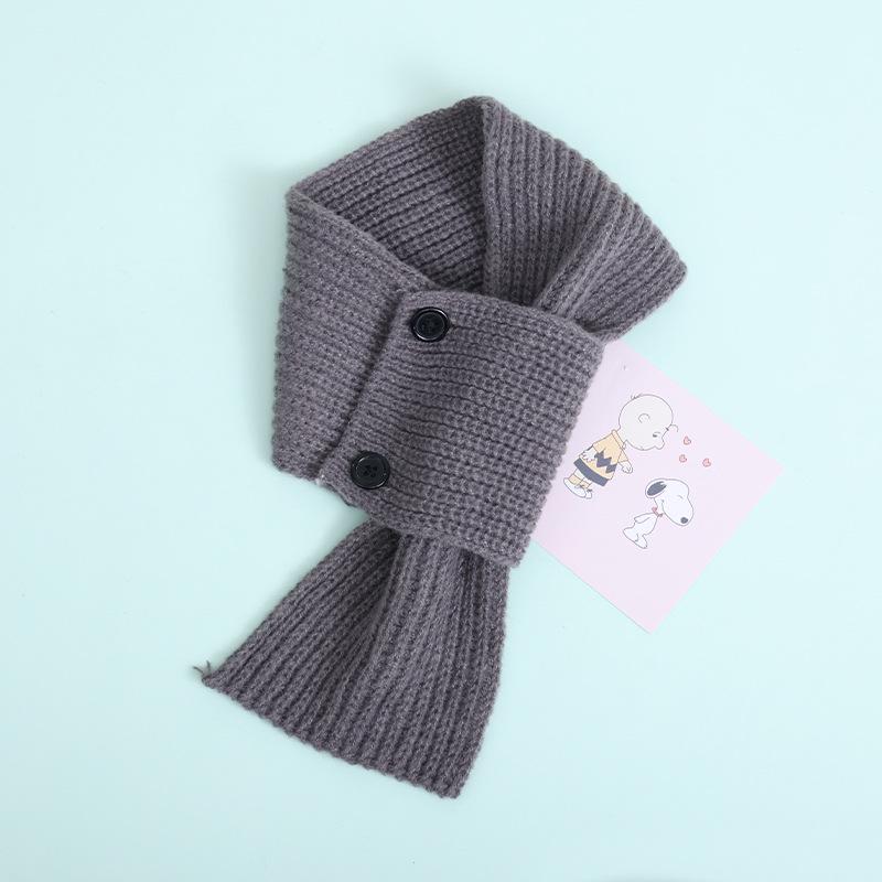 Children's Autumn & Winter Warm Knit Scarf, Versatile Solid Color, Korean Style Neck Warmer for Boys & Girls