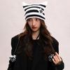 Star Cat's Ears Knitted Hat Y2K Woolen Hat Casual Slouchy Knitted Beanies  Outdoor
