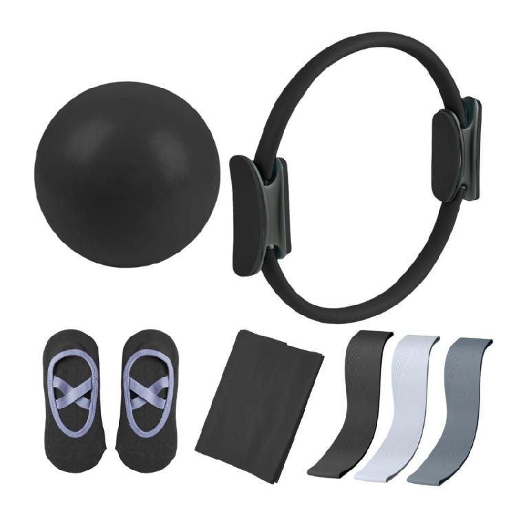7 delar Pilates Essential Kit Yoga Träningskit Pilatesringar Set Magisk Cirkel för Hem och Resor