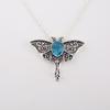Swiss Blue Topaz  Gemstone 925 Sterling Silver Boho Jewelry Vintage Pendant 1.2" CP-31-1