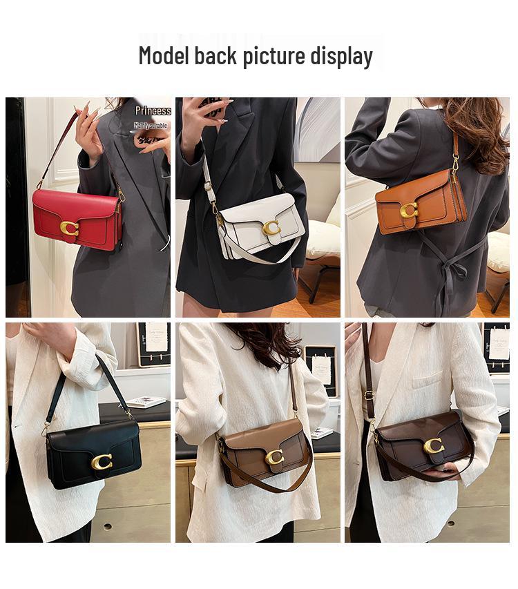 2025 Všestranná dámská kabelka: Vysoce kvalitní textura, Jednobarevná, Více přihrádek, Čtvercová taška přes rameno