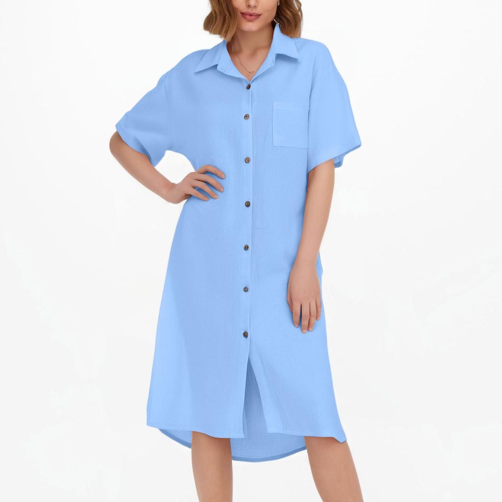 Women's Casual Short-sleeved Regular-length Plus-size Open Cardigan Dress