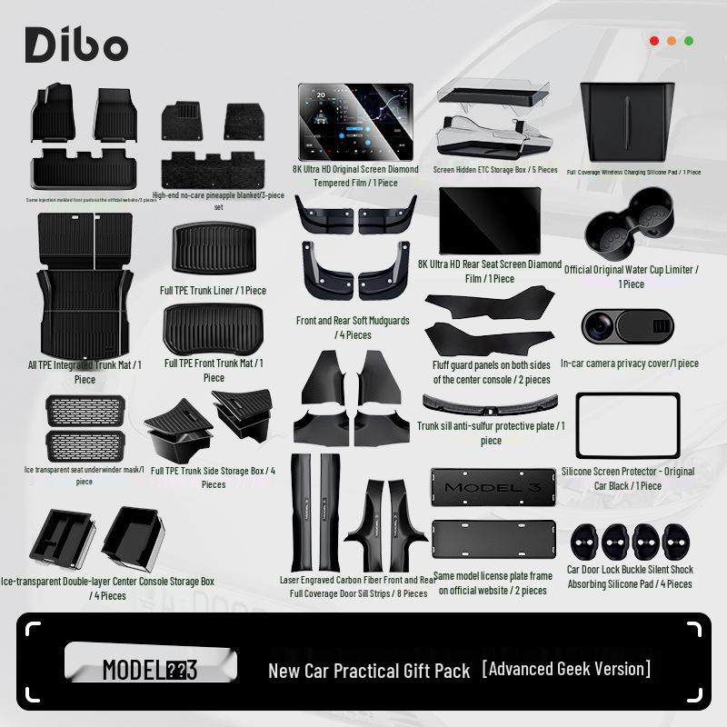 DiBo Silicone Frame Screen Protector for Tesla Model 3/Y Interior Modification