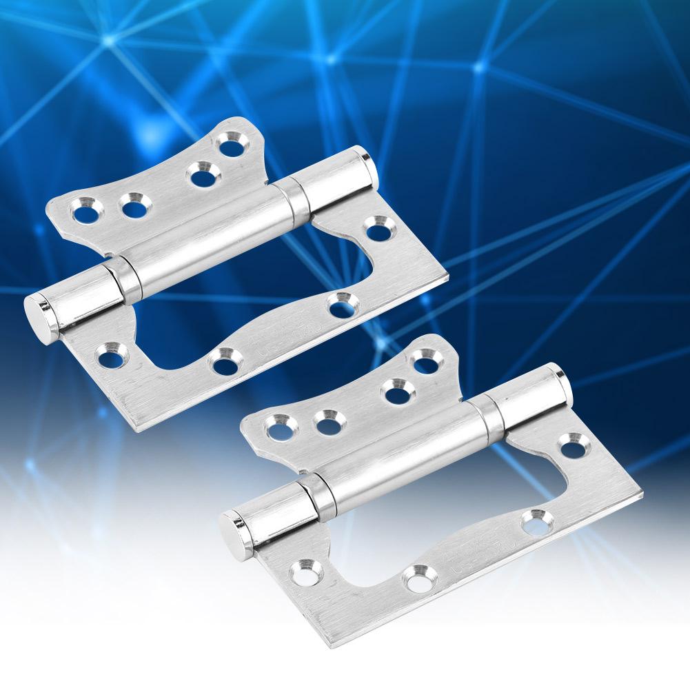 2Pcs Stainless Steel Home Wood Door Silent Hinge Hardware Accessories No Need of Slotting