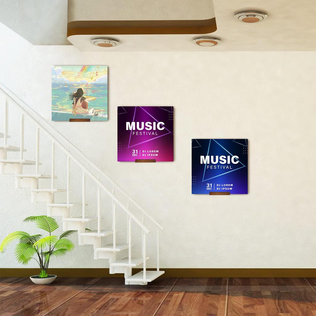 6pcs Wall Mount Wood Vinyl Record Shelf Small Record Holder Display Shelf Vinyl Record Shelves Record Album Display Holders