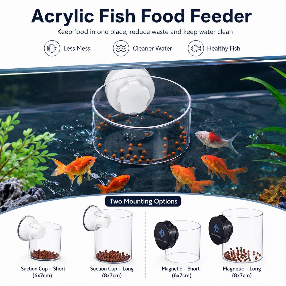 Acrylic Fish Tank Feeder Suction Cups Aquarium Food Ring New Aquarium Feeding Ring  Aquarium Use