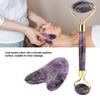 Natural Amethyst Double Head Jade Stone Roller & Guasha Scrapping Plate Face Massage Tool Kit