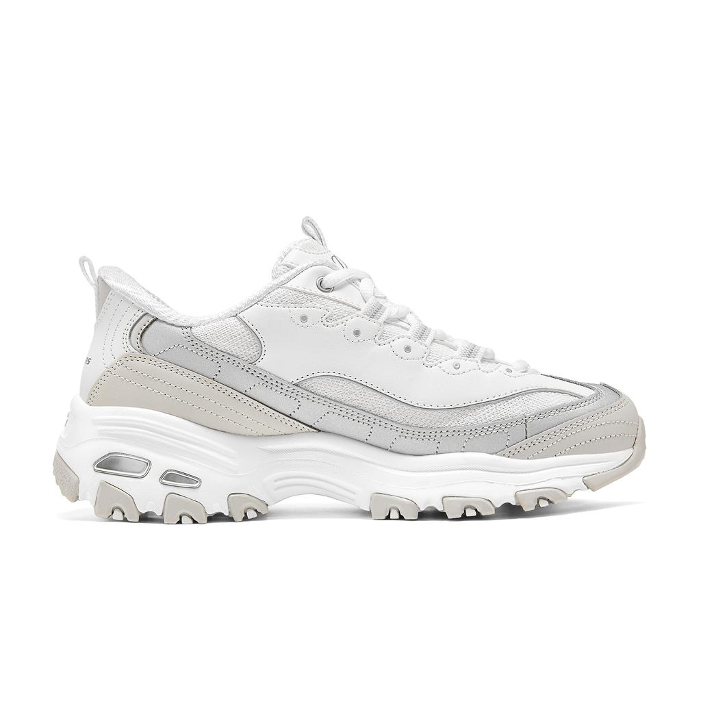 Skechers DLites 1.0 Milk Tea Bear Trendy Low-Top Dad Sneakers Women Sneakers Gray White 150537-WSL