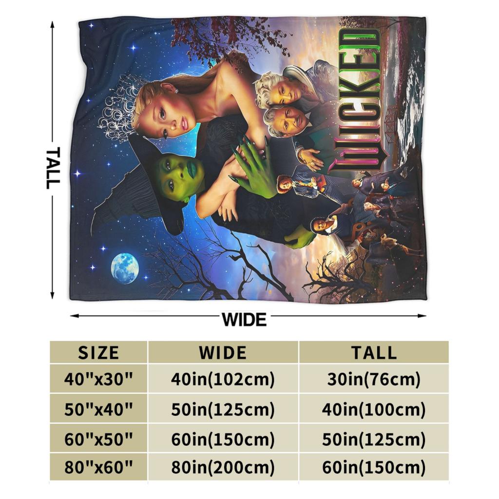 Wicked For Good Merch Blankets Lightweight Thin Fleece Throw Blankets Comfortable Rug Piece