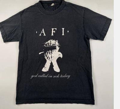 AFI Gott hat sich heute krankgemeldet kurzärmliges klassisches schwarzes Hemd