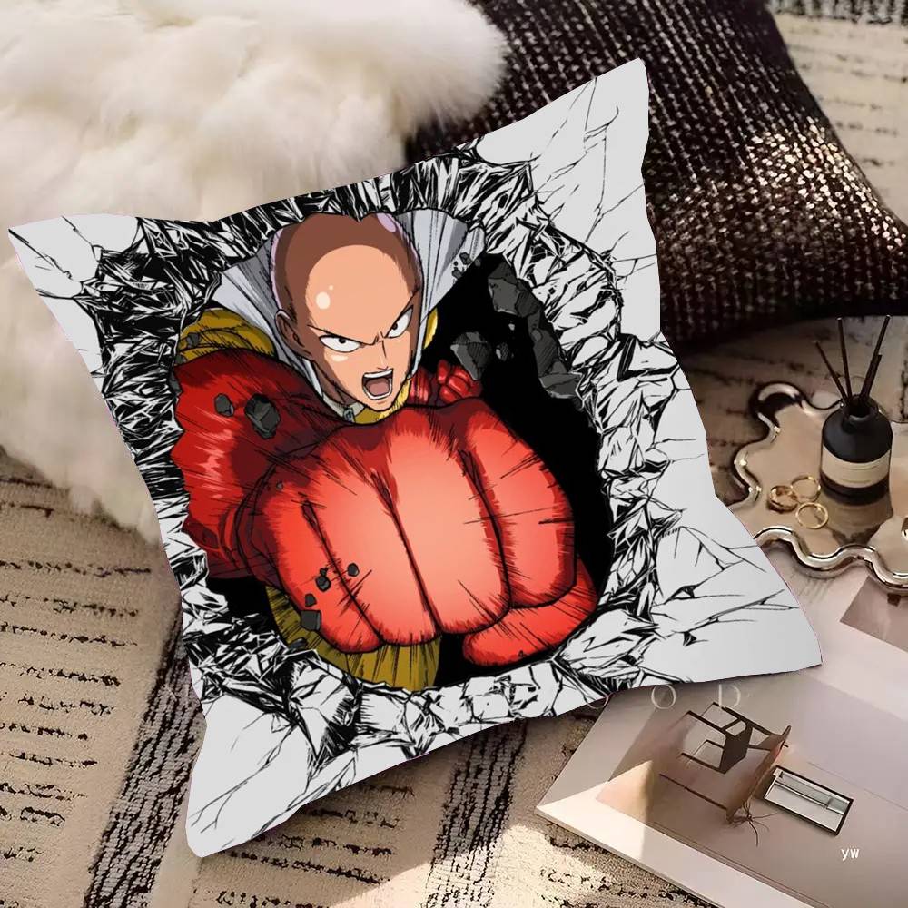 One Punch Man Animation Pillow Case Fashion Square Pillowcase Bedroom Sofa Room Ins Decoration Leisure