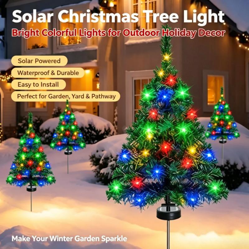 Outdoor Solar Christmas Tree Lights Waterproof LED Garden Lamps For Lawn Patio Landscape Decoration Party Decor