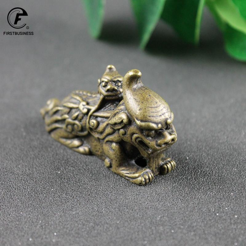 Bronze Brass Beast Affection PiXiu Ornament Decoration Lucky China Mythical Animal Figurines Miniatures Study Desk Decor Crarfts