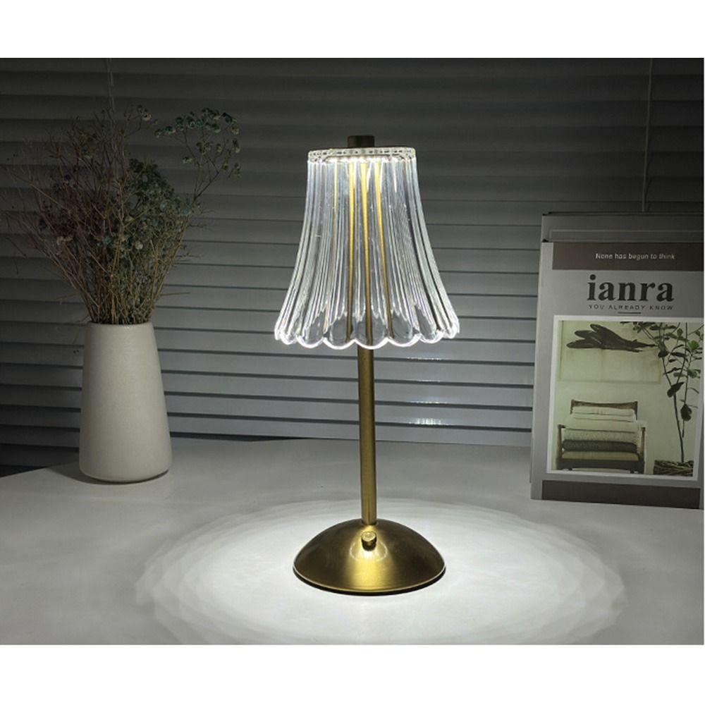 Modern Nordic Style Crystal Table Lamp 3 Colors Dimmable Touch Control Lamp Small Crystal Lampshade Gold Bedside Lamp Hotel