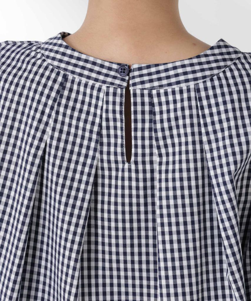 Nano Universe Volume Sleeve Tuck Size F Pattern Women's Blouse, (360cm), 1, 673-5121326