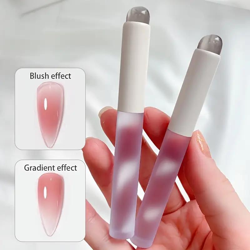 1PCS Manicure Lip Brush Silicone Round Head Silicone Lip Brush Portable Silicone Lip Brush Finger Jelly Transparent Silicone Lip Brush