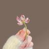Women Brooch Imitation Pearls Inlay Pink Flower Design Lapel Pin Non-Slip Buckle Scarf Badge Clothing Bags Accessories