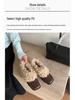 Casual Chunky Heel Furry Square Toe Loafers - New Winter Fashion Plush Leather Shoes