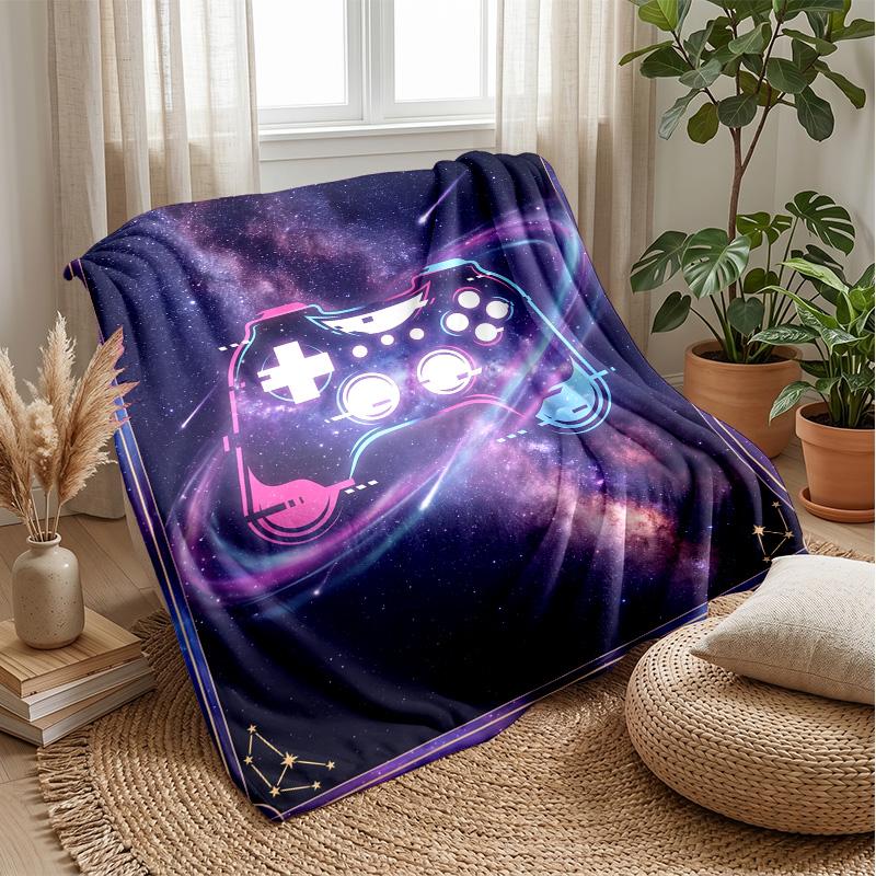 Galaxy Game Pad Theme Blanket Lightweight Warm Flannel Blanket Decorative Throw Blanket for Home Decoration