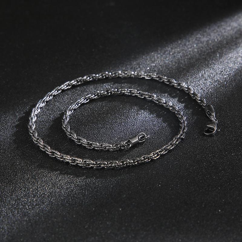 Titanium Steel Simple Braided Men 'S Chain Personalized Versatile Trendy Men 'S Necklace 