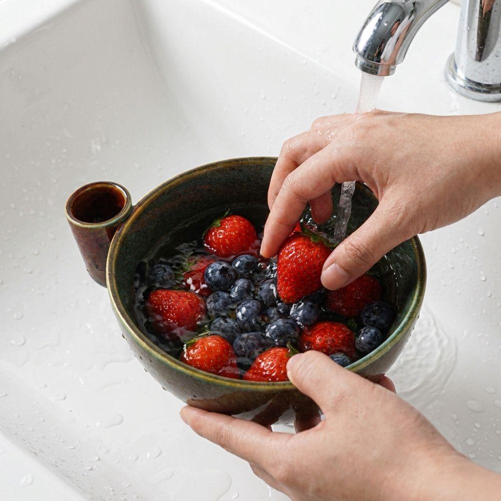 Ciotola Automatica per Lavare la Frutta ad Alta Capacità Cestello Scolatore Rapido per Bacche Cucina di Casa