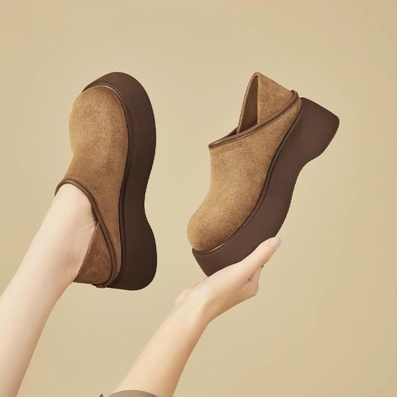 New Autumn Suede Muffin Women's Platform Single Shoes Increase Height and Match Fashion Women's Shoes