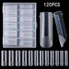 120 Pcs Nail Art Crystal Extension Molds with Scale, No Paper Tray, Gel Nail Tips (20#)