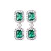 Huabi Jewelry Copper Bottom Gold-plated Retro Simulation Red Corundum Blue Spinel Square Diamond Stud Earrings Pendant Main Stone 5 * 7