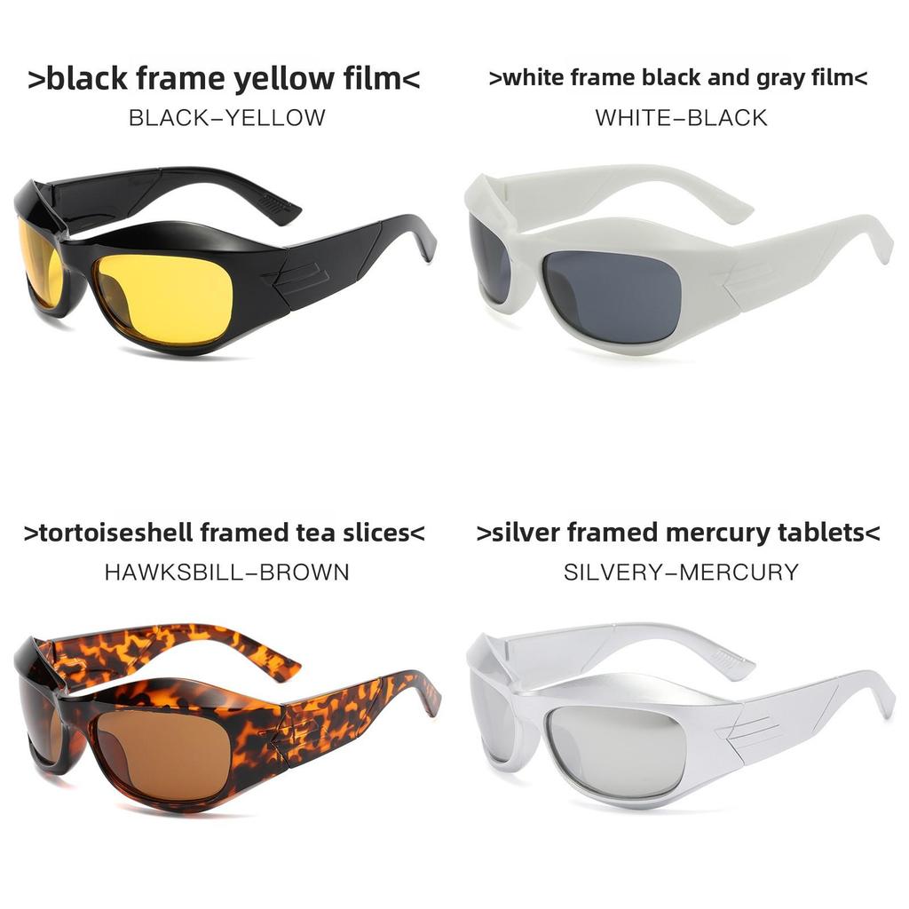 Punk Hiphop Trendy Sunglasses With Polycarbonate Lenses For Streetwear And Outdoor Activities