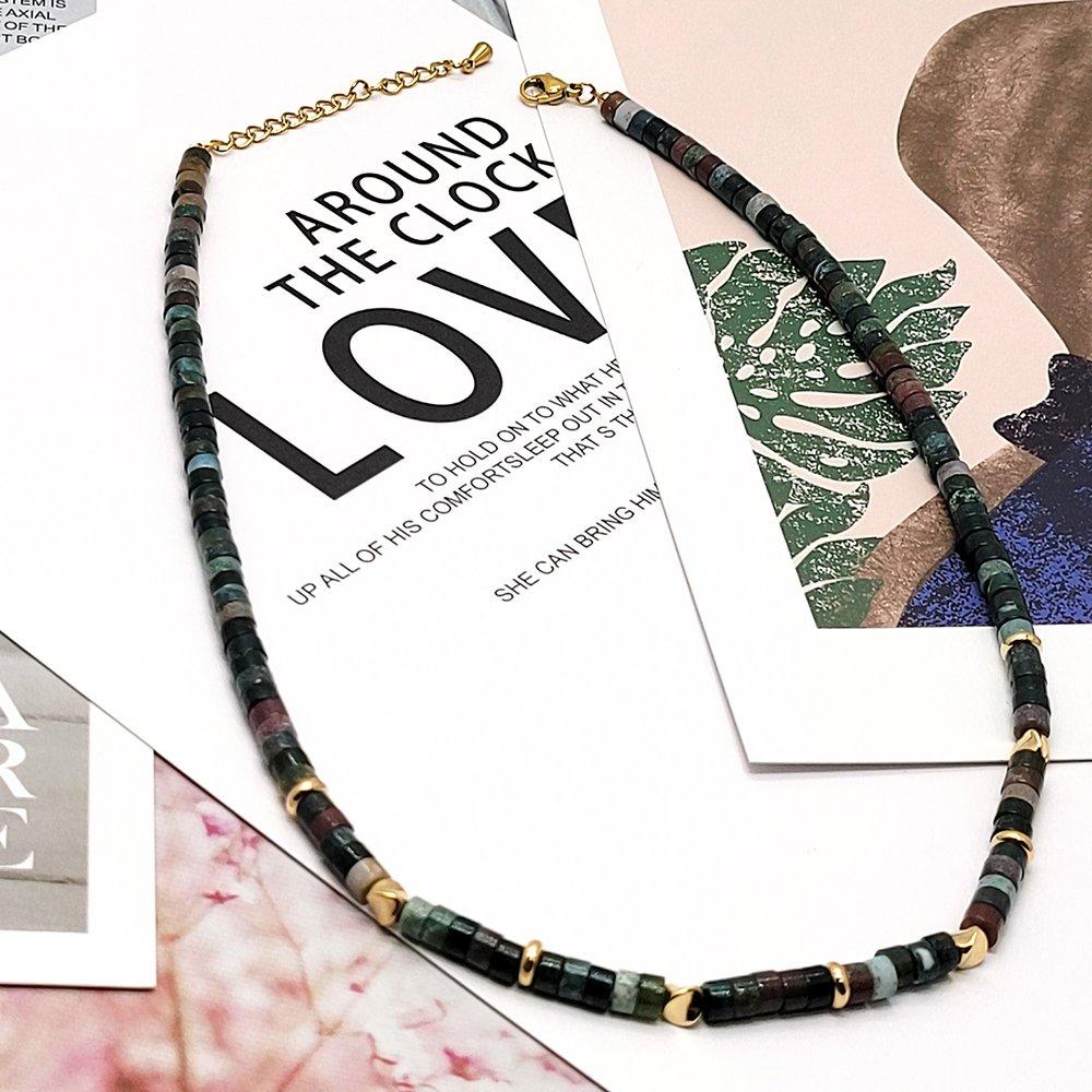 Jednoduchý náhrdelník z indického achátu