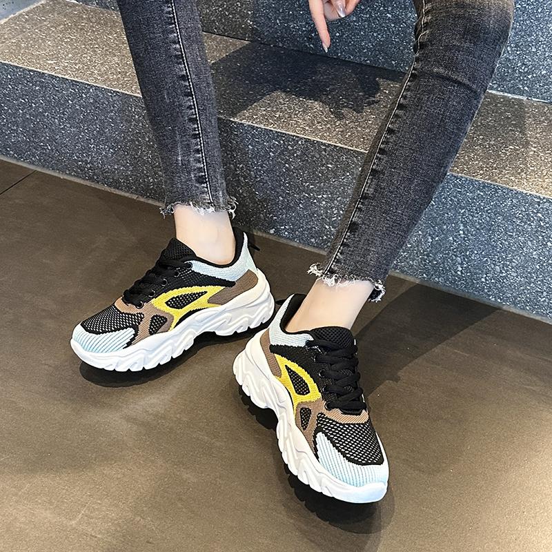TUINANLE Damesko Mesh Pustende Unisex-plattformsneakers Blandede farger Uformelle menn tennissko