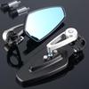 1 Pair Aluminum Alloy Motorcycle Rearview Mirrors Universal Adjustable Anti-shake for Scooters ATVs Street Bikes