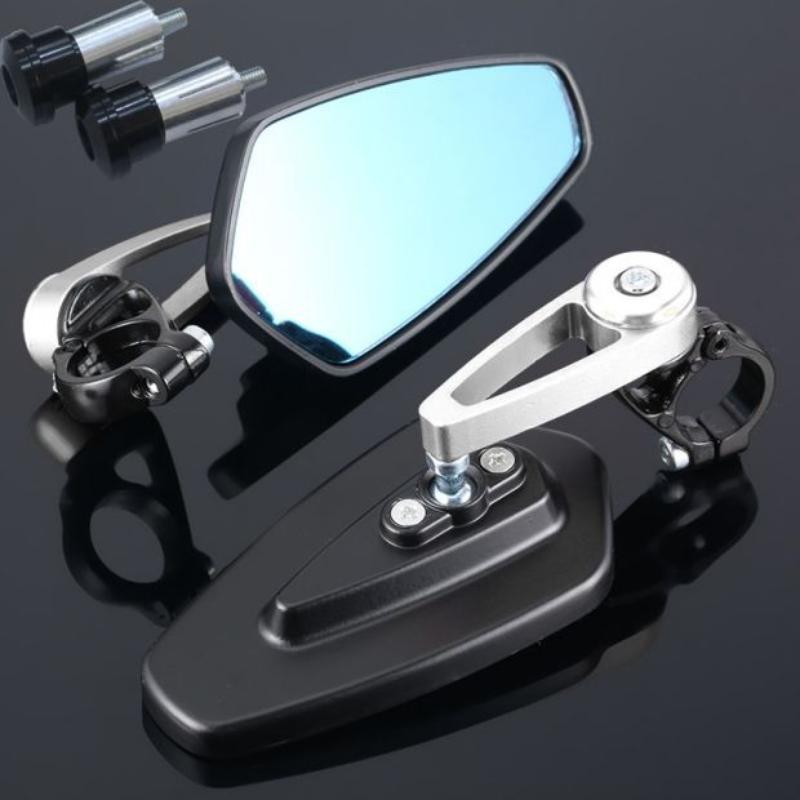 1 Pair Aluminum Alloy Motorcycle Rearview Mirrors Universal Adjustable Anti-shake for Scooters ATVs Street Bikes