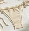 European & American 2025 Women's Solid Color Lace-Up Sexy Three-Piece Bikini Swimsuit