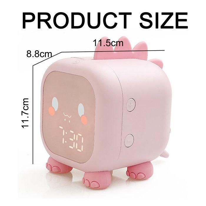 Blue Dinosaur Alarm Clock for Children with Night Light, Digital Clock for Children - Green -